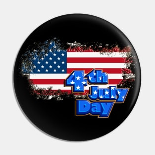 Happy 4th of July-American Day Pin