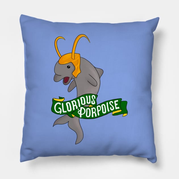 Glorious Porpoise Pillow by Jen Talley Design