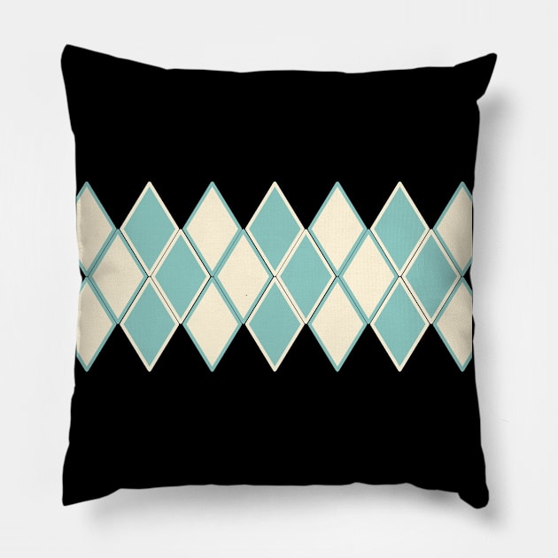 Retro Diamonds Pillow by rayraynoire