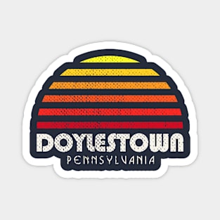 Doylestown PA Pennsylvania Retro Sunset Magnet