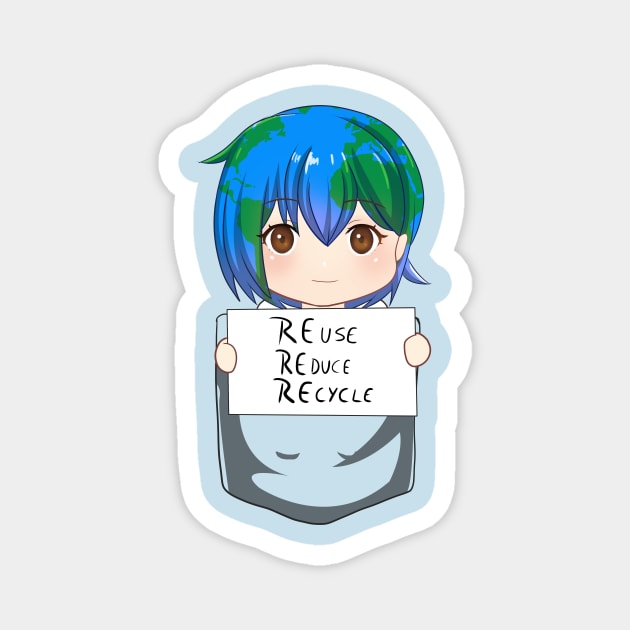 Earth-chan Magnet by axsmodern