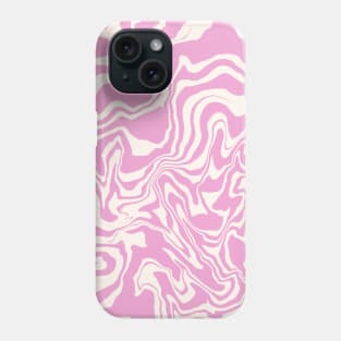 Retro 70s Abstract Pink and Creme Swirl Abstract Phone Case