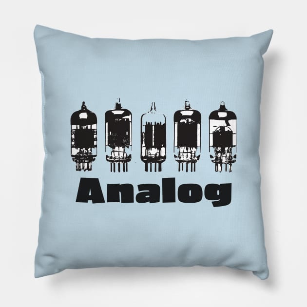 Vintage Analog Vacuum Tubes Pillow by Analog Designs