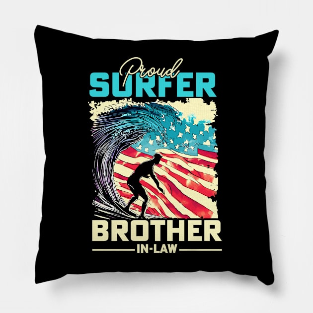 Proud Surfer Brother-in-Law Pillow by T-shirt US