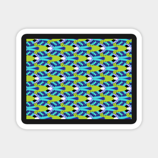 Memphis Style 80's Wild and Crazy Abstract | Green and Blue Magnet