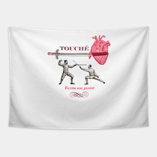 Fencing Touche Heart Tapestry