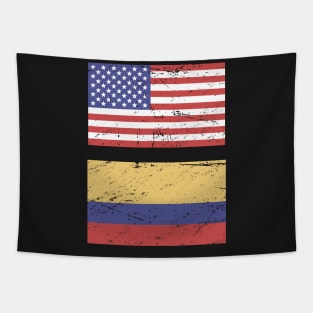 United States Flag & Colombia Flag Tapestry