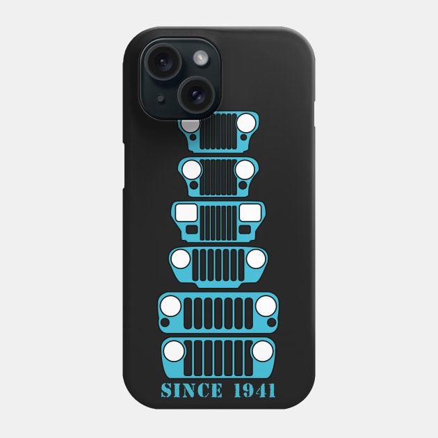 Jeep Grills Teal Logo Phone Case by Caloosa Jeepers 