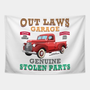 Outlaws Garage Classic Car Hot Rod Novelty Gift Tapestry