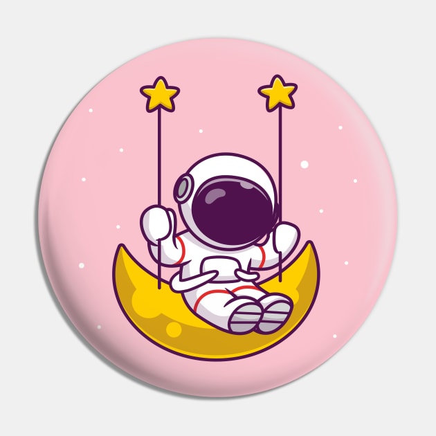 Cute Astronaut Swing On The Moon Pin by Catalyst Labs