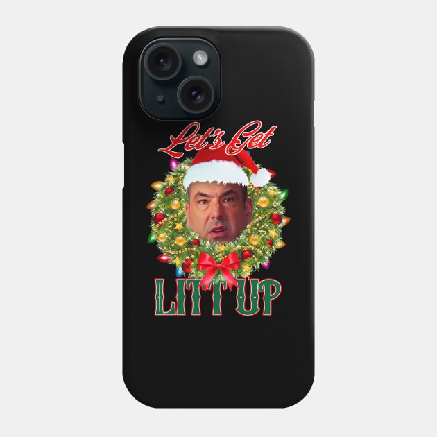 Let's Get Litt Up Funny Louis Litt up Ugly Christmas Phone Case by TrikoCraft