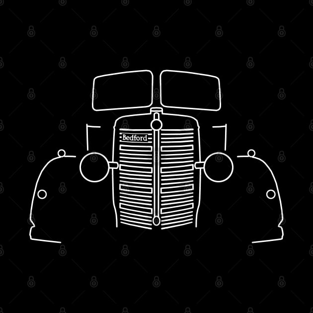 1940s vintage Bedford truck outline graphic (white) by soitwouldseem