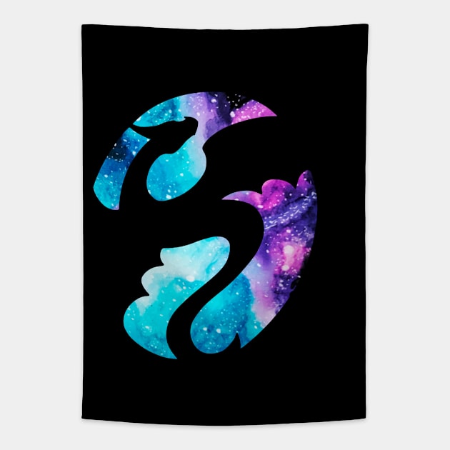 Soaring Watercolor Galaxy Dragon Tapestry by Lady Lilac