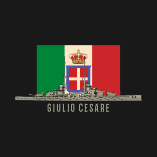 Giulio Cesare Italia Battleship Diagram Historic Flag Gift T-Shirt