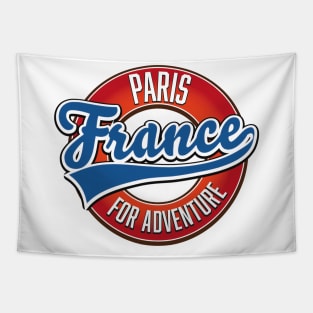 Paris France "For Adventure" vintage style logo Tapestry