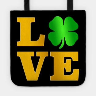 Love Shamrock T Shirt Ireland St Paddy irish Gift Tee Tote