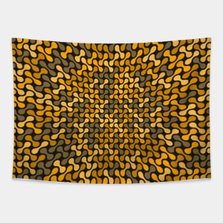 Warped Metaballs Pattern (Gold) Tapestry