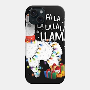 Awesome Fa La La Llama Merry Christmas Lllama Lover Christmas Pajamas Phone Case