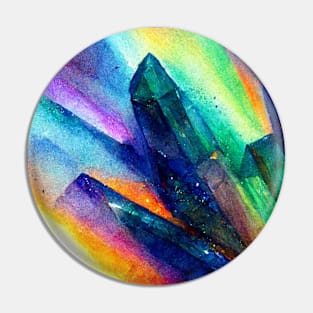 Iridescent Rainbow Crystals Pin