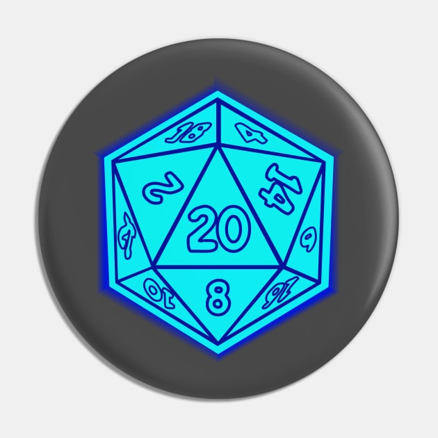 Critical Hit Glowing Dice Funny Dungeons And Dragons DND D20 Lover Pin by Bingeprints