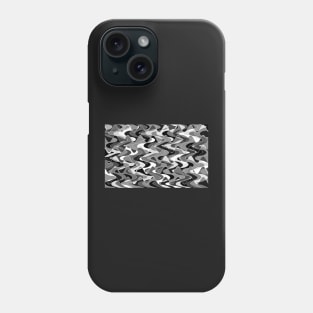 Black and white space waves distribution, cosmic design Phone Case