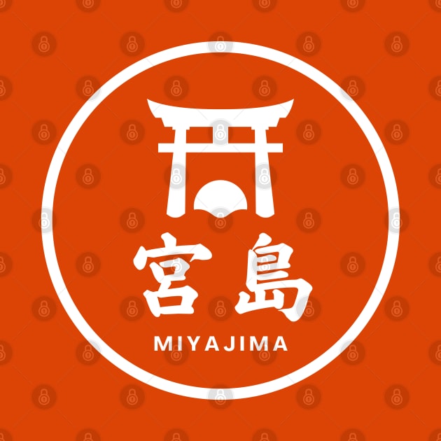 Japan Travel "MIYAJIMA" Iconic Art & Kanji Calligraphy *White Letter* by WA-FUSION