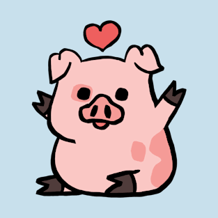 Cute Cartoon Piggy Spreading Love T-Shirt