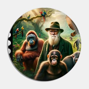 The Great Apes Family Photo II Pin