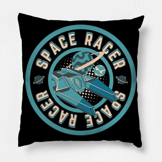 Retro Space Race Pillow by Indieteesandmerch