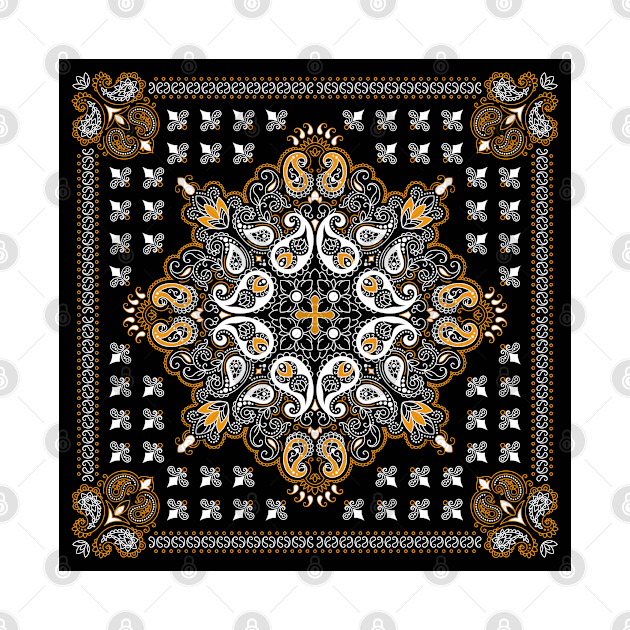 Black Luxury Bandana Pattern by CreativeShirt