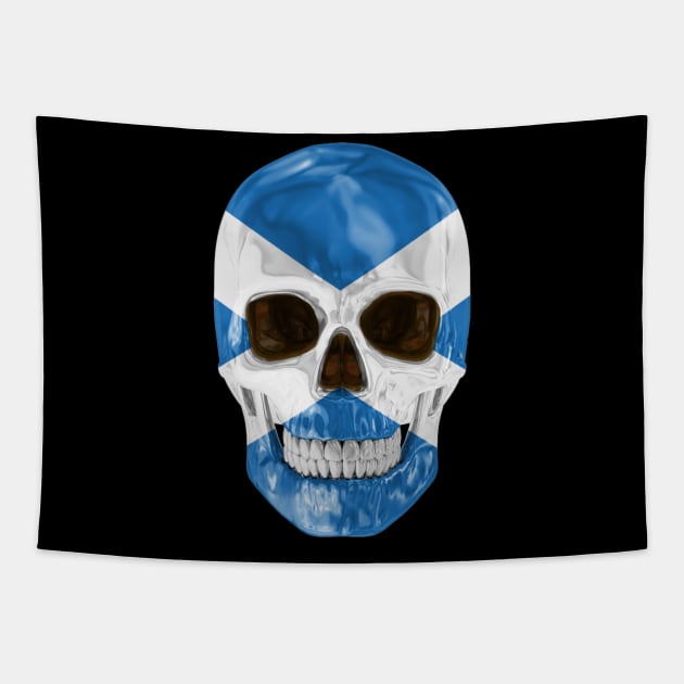 Scotland Flag Skull - Gift for Scottish With Roots From Scotland Tapestry by Country Flags