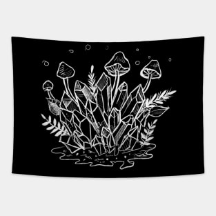 Forrest Witch Crystals, Mushrooms & Foliage Goth Punk Tapestry