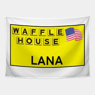 Waffle House Lana name tag. Tapestry