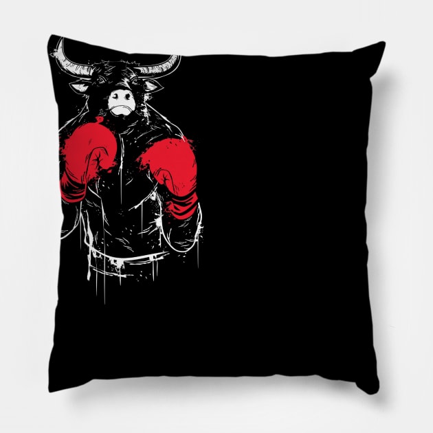 RAGING BULL Pillow by chuongmacyfersfw