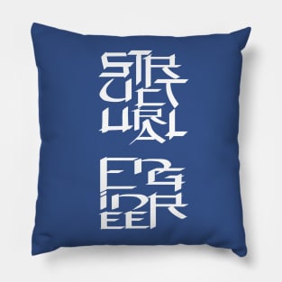 Structural Engineer Character White Text Pillow