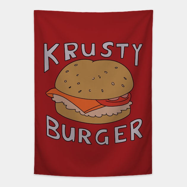 Krusty Burger Ad Tapestry by saintpetty