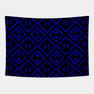 Electric Blue Pattern Tapestry