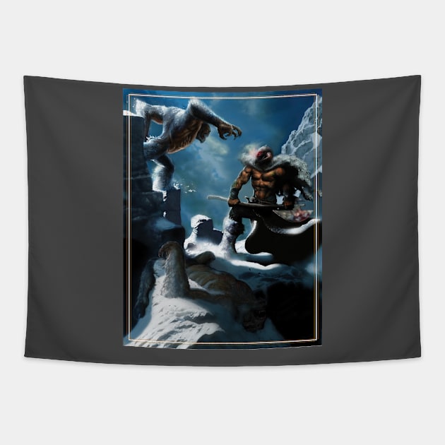 Snow Apes Tapestry by sharpy