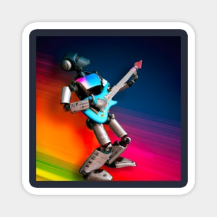 Rock star Robot on guitar Magnet