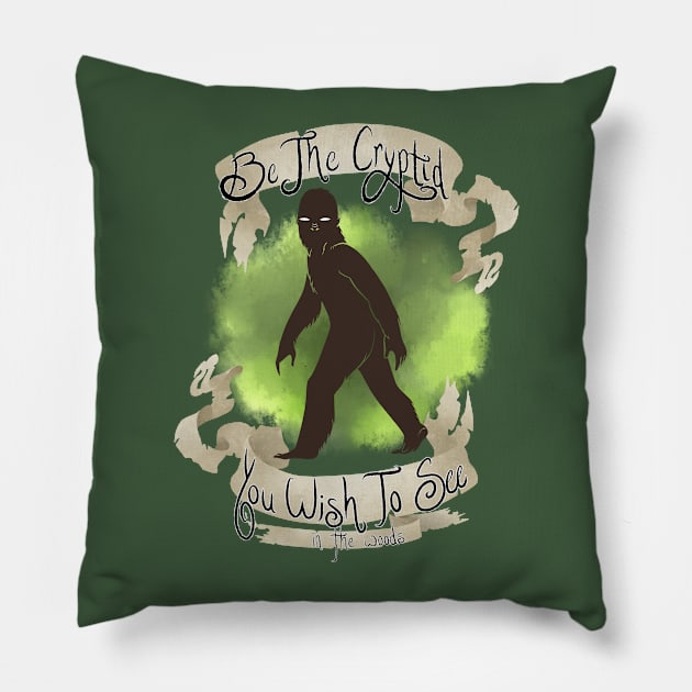 Inspirational Bigfoot Pillow by bonescaro