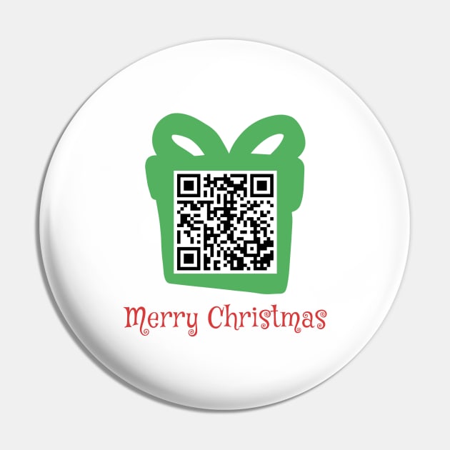 QR Rick Rolled - Christmas Pin by marcusmattingly