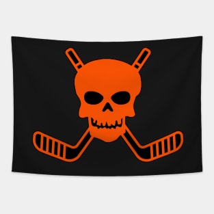 SKULL AND CROSSED HOCKEY STICKS Tapestry