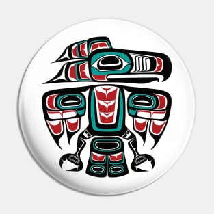 Haida Tlingit Native Raven Totem Pin