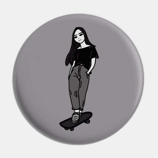 Skater Girl Pin by Butter Sprouts