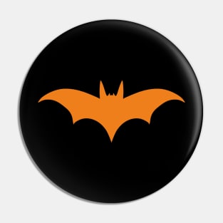 Bat silhouette (orange print) Pin