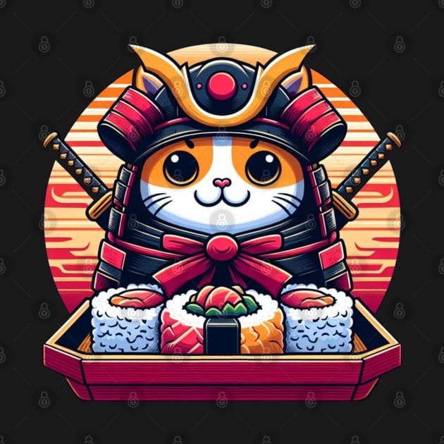 Women’s Sushi Samurai Kawaii Cat by CP6Design