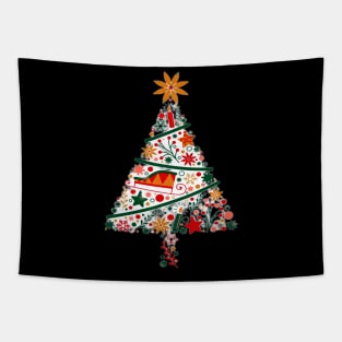 Christmas Tree Illustration Tapestry