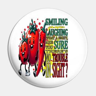 Smiling and Laughing, Joyful Produce Parade Pin