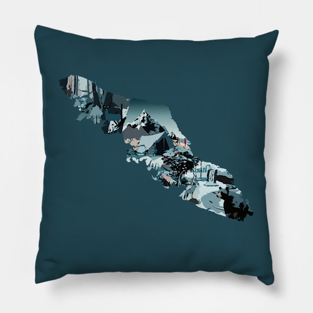 Vancouver Island Scenic Outline Pillow by Wild Coast Creative