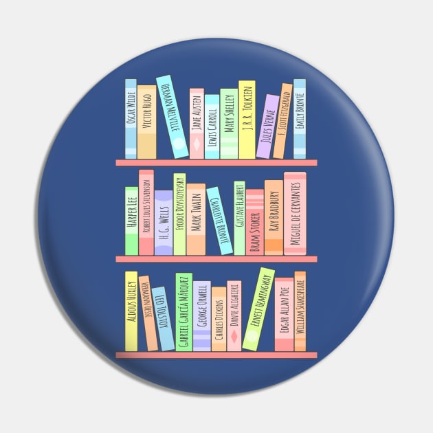 Classics Bookshelf Pin by sombrasblancas